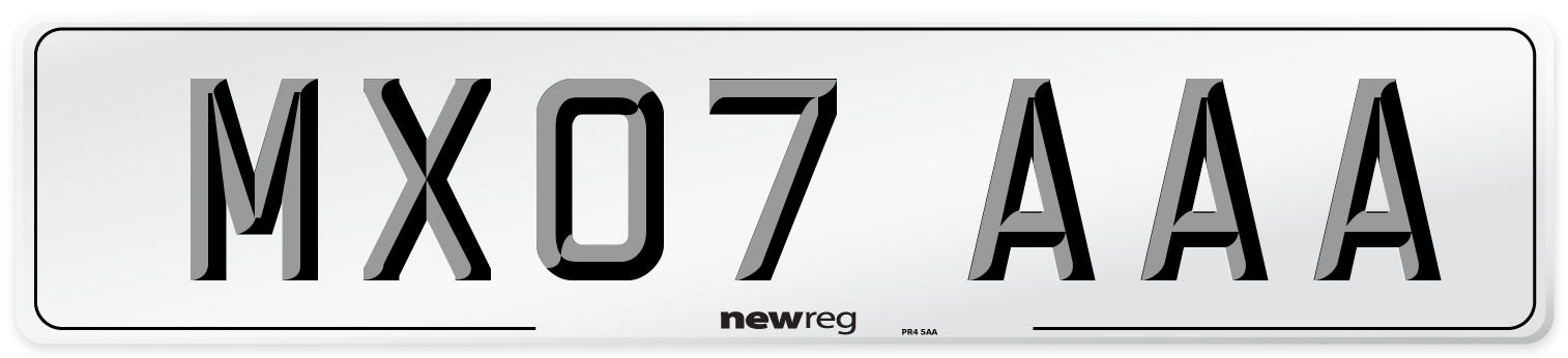 MX07 AAA Number Plate from New Reg